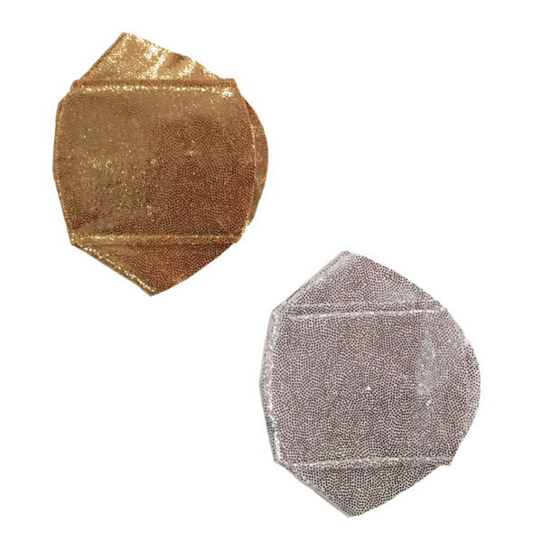 Gold or silver shiny over-the-lens eye patch
